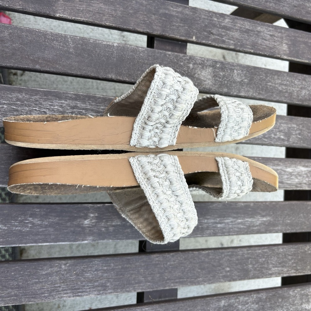 Reef Women 9 Tan Slide Sandal Boho Beach Cushion Vista FAIR Condition - Picture 12 of 16